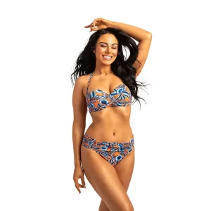 biquinis no atacado tomara que caia estampa floral, top com alça removivel e calcinha com lateral larga