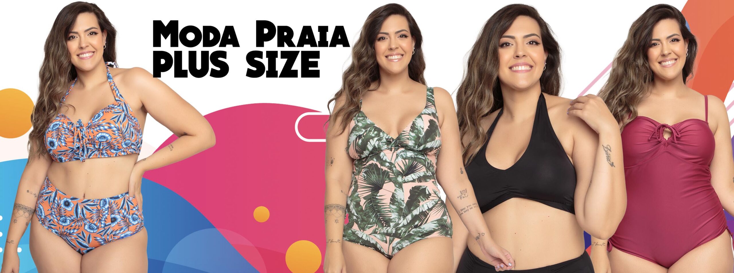 moda praia plus size banner