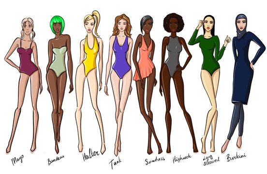 Fashion designer sketching swimwear collection